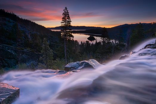 Eagle Falls is a popular waterfall in South Lake Tahoe. It's just off Highway 89.