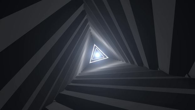 Triangle Future Space Tunnel. A Science Fiction Composition