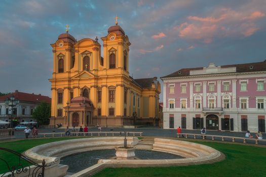 Union Square is a popular square in Timisoara, Romania.