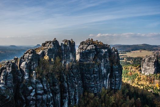Landscape in the national park of the saxonian suisse