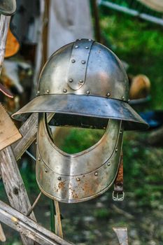 An ancient knights helmet