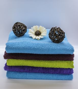 Colours towels in the natural and relax spa