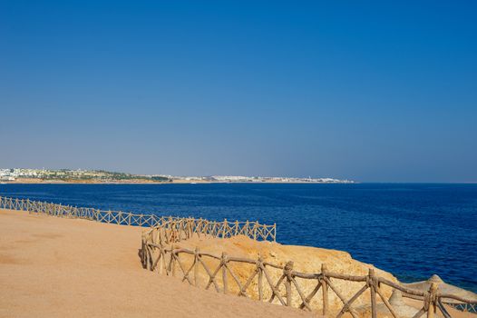 sea coast. Beautiful Sandy Beach in Egypt