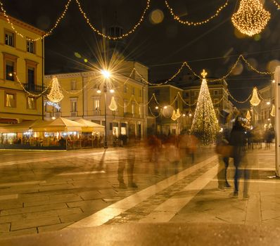 Typical Christmas decoration in a Italian city