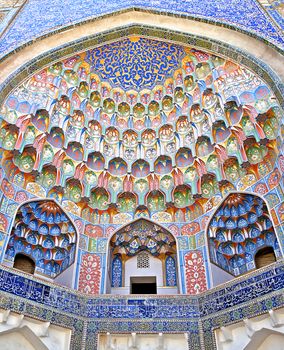 Detail of the decorations of the Abdulaziz Khan Madrassah in Bukhara, Uzbekistan