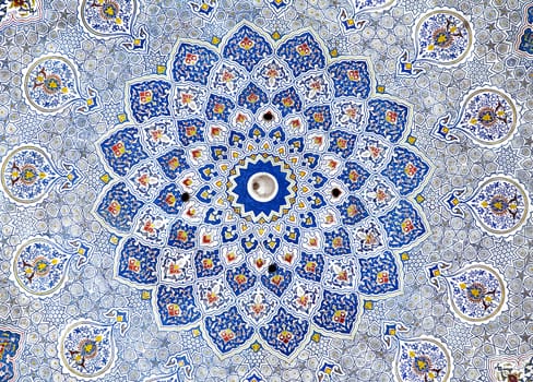 Wall painting of Kok Gumbaz mosque, Shahrisabz, Uzbekistan