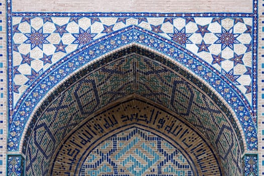 Arch portal of a mosque in Samarkand, Uzbekistan