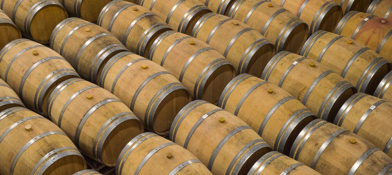 Barrels in Wine Cellar-Bordeaux Wineyard, France, Europe