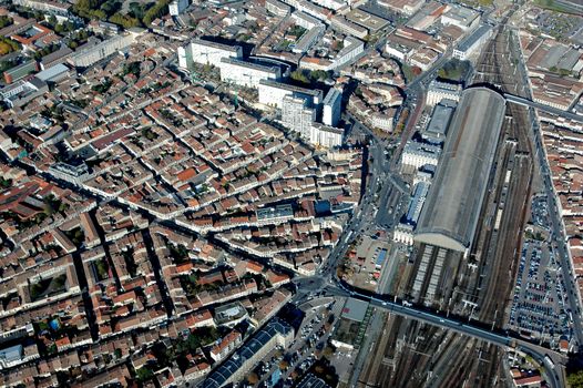 Aerial view of the city of Bordeaux, France