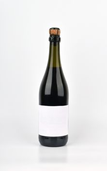 mockup wine bottle isolated on white background with copy space, front view.