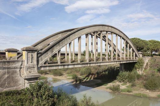 Old bridge built by Benito Mussolini symbol of the fascist era