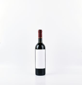 mockup wine bottle, isolated on white background with copy space, front view.