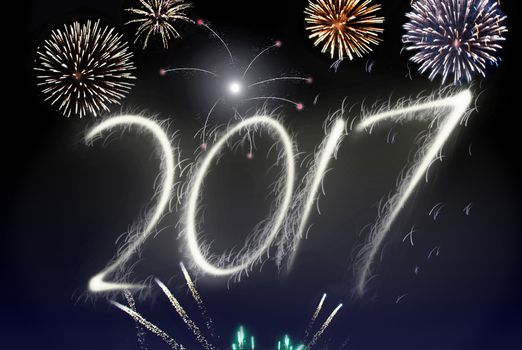 2017 new years eve firework display 