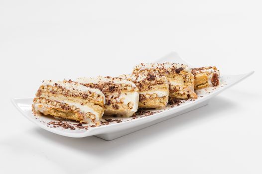 Semifreddo dessert with cookies and assorted nuts