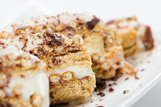 Semifreddo dessert with cookies and assorted nuts