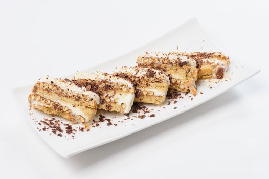 Semifreddo dessert with cookies and assorted nuts