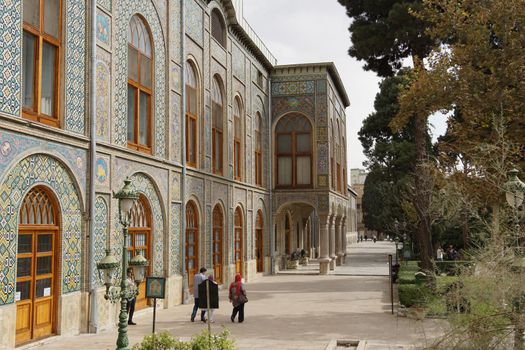 TEHERAN, IRAN - OCTOBER 2, 2016: People visiting the Golestan Palace on October 2, 2016 in Teheran, Iran, Asia