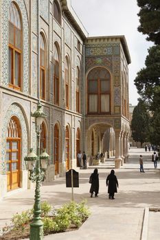 TEHERAN, IRAN - OCTOBER 2, 2016: People visiting the Golestan Palace on October 2, 2016 in Teheran, Iran, Asia