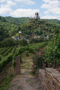 COCHEM, GERMANY - JUNE 21, 2014: View to the city and castle of Cochem on June 21, 2014 in Germany