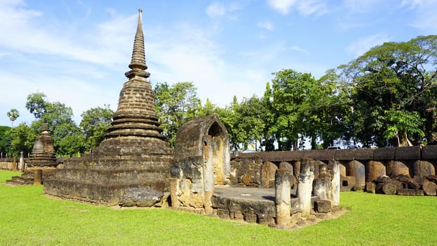 Pagoda in Wat Phra Si Rattana Mahathat Echliyong in Sukhothai temple world heritage