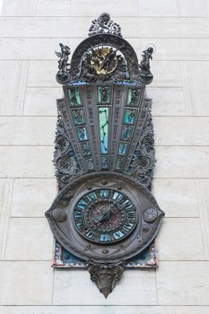 The clock of wonders in St. Oronzo square in Lecce, City symbol for baroque and tourist culture