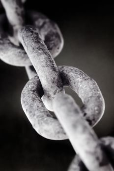 Strong chain black background concept abstract single linked