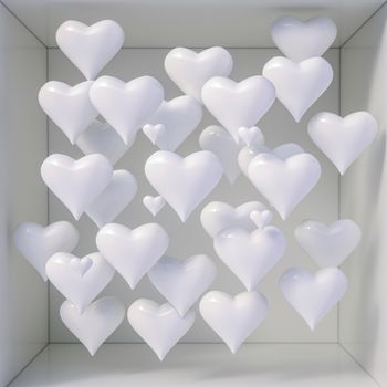 3d Hearts Shapes for Valentines Day Background and Weeding Design Elements, Be my Valentine, Hearts on Abstract Love Background, Love Romantic Messages with Hearts, Valentines Love Day