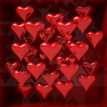 3d Hearts Shapes for Valentines Day Background and Weeding Design Elements, Be my Valentine, Hearts on Abstract Love Background, Love Romantic Messages with Hearts, Valentines Love Day