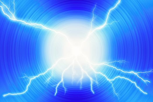 Lightning vortex abstract  blue and white background