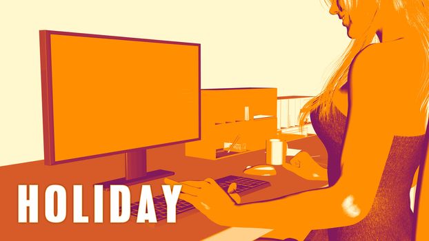  Holiday Concept Course with Woman Looking at Computer