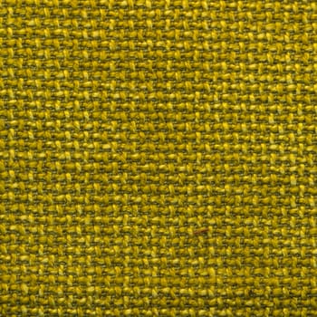 Rustic canvas fabric texture in yellow color. Square shape