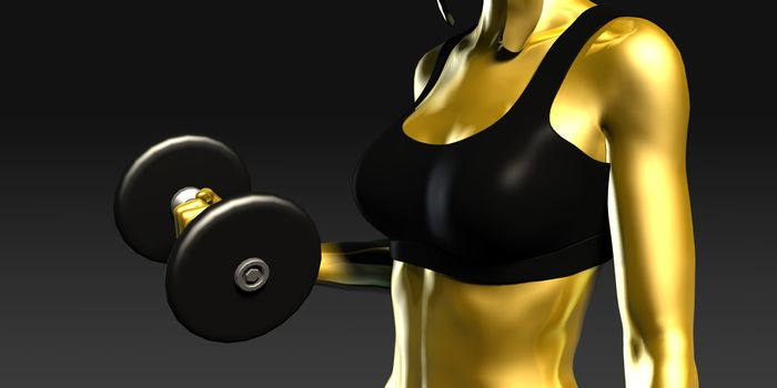 Female Athlete Training with Weights for Strength and Conditioning