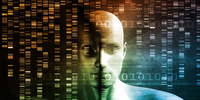 Medical Technology with Scientist Engineer on DNA Background