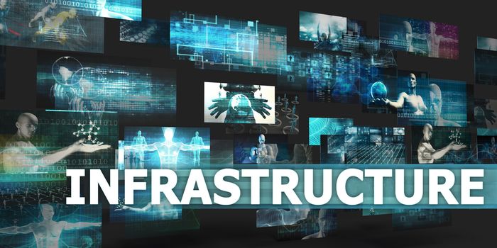 Infrastructure Presentation Background with Technology Abstract Art