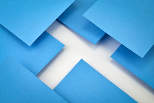 Abstract background or composition with blue papers