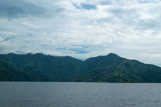 Sky with mountains at Nakornnayok province in Thailand.