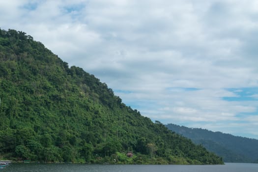 Sky with mountains at Nakornnayok province in Thailand.