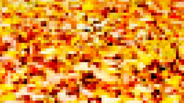 Abstract orange and yellow squares pixelated background.