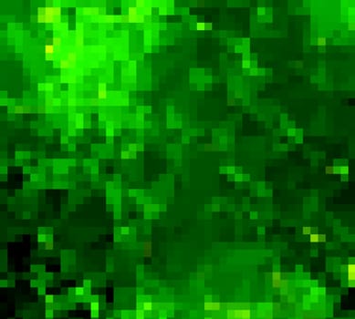 Abstract green squares pixelated background.