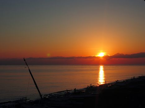 sunset in ocean Bali