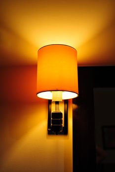 beautiful Wall lamp in the yellow bedroom