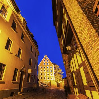 The Leaning Tower in Torun. Torun, Kuyavian-Pomeranian, Poland.