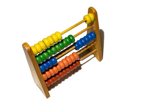 A colored abacus on a white background