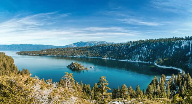 Emerald Bay is a state park on Lake Tahoe in California.