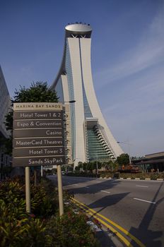 Singapore, Republic of Singapore - 04 November, 2014: Cityscape skyscraper architecture sunset view of downtown