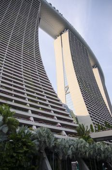 Singapore, Republic of Singapore - 04 November, 2014: Cityscape skyscraper architecture sunset view of downtown