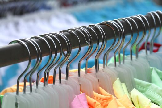 T-shirts on a clothes rail