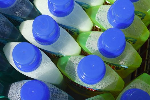 Plastic Bottles with blue covers