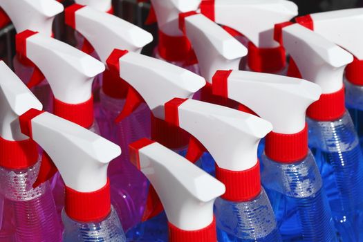 Plastic Bottles with white-red covers