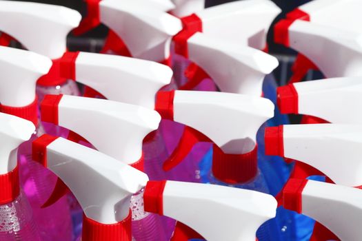 Plastic Bottles with white-red covers